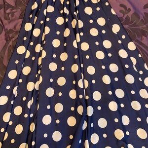 Colorful Bohemian navy blue skirt with white Polka dot